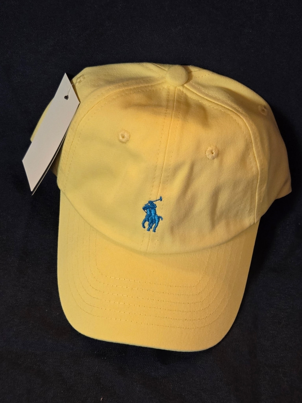 Polo by Ralph Lauren Yellow Baseball Cap with Blue Pony